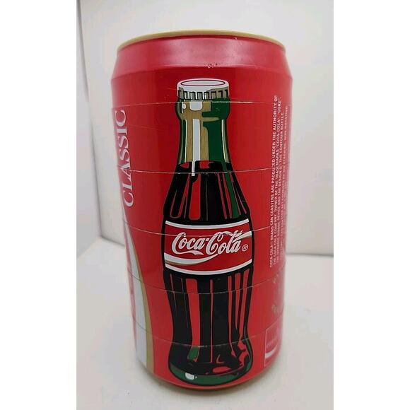 Vintage 1995 Coca-Cola Classic Puzzle OVERSIZED Can Set 6 Coasters Collectible - Picture 4 of 8